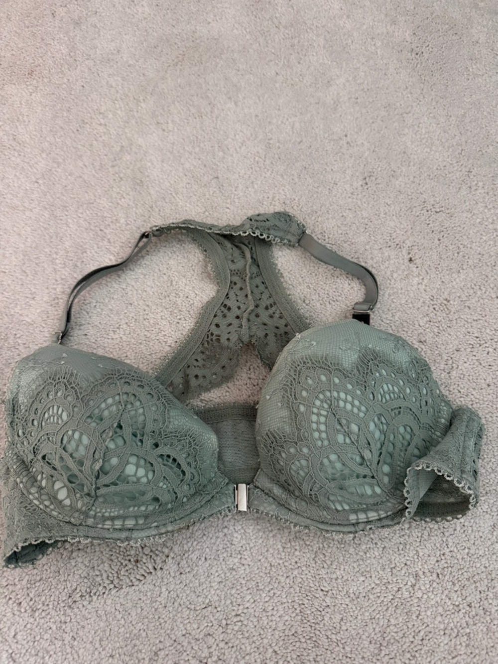 Brand New Victoria's Secret Sage Lace Racerback Push-Up Bra